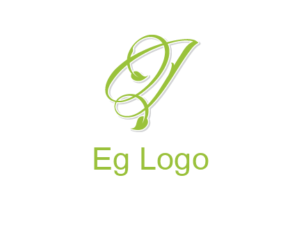 elegant letter OJ incorporated with leaf logo