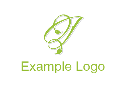 elegant letter OJ incorporated with leaf logo