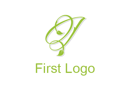 elegant letter OJ incorporated with leaf logo