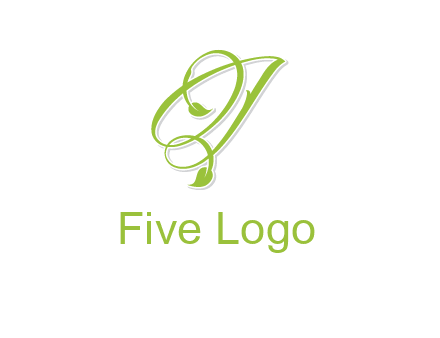 elegant letter OJ incorporated with leaf logo