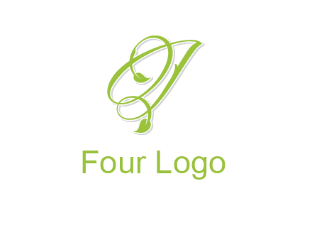 elegant letter OJ incorporated with leaf logo