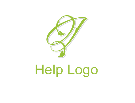 elegant letter OJ incorporated with leaf logo
