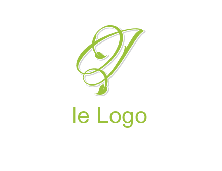 elegant letter OJ incorporated with leaf logo