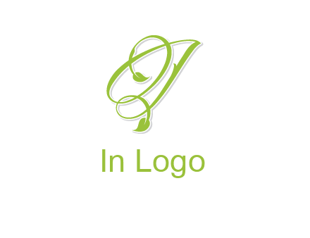 elegant letter OJ incorporated with leaf logo