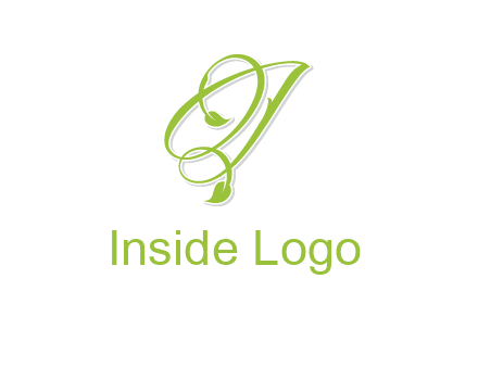 elegant letter OJ incorporated with leaf logo