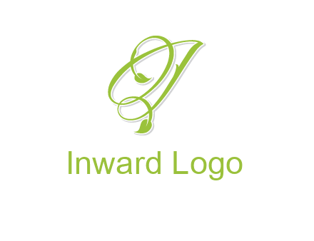 elegant letter OJ incorporated with leaf logo