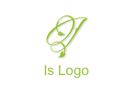 elegant letter OJ incorporated with leaf logo