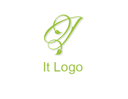 elegant letter OJ incorporated with leaf logo