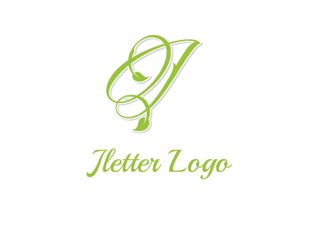 elegant letter OJ incorporated with leaf logo