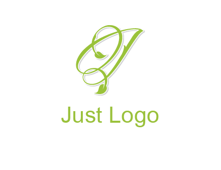 elegant letter OJ incorporated with leaf logo