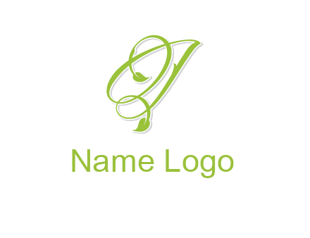 elegant letter OJ incorporated with leaf logo