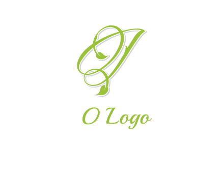 elegant letter OJ incorporated with leaf logo