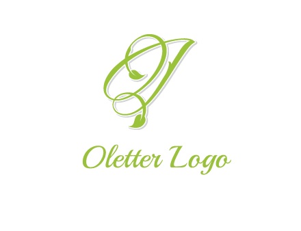elegant letter OJ incorporated with leaf logo