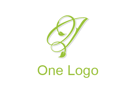 elegant letter OJ incorporated with leaf logo