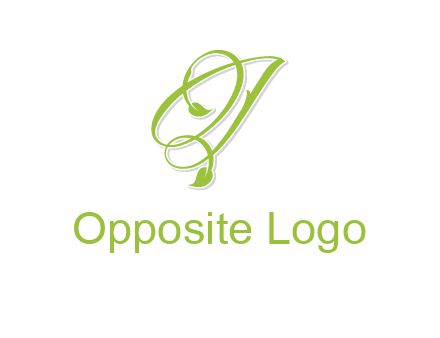 elegant letter OJ incorporated with leaf logo