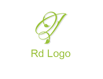 elegant letter OJ incorporated with leaf logo