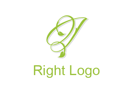 elegant letter OJ incorporated with leaf logo