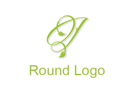 elegant letter OJ incorporated with leaf logo