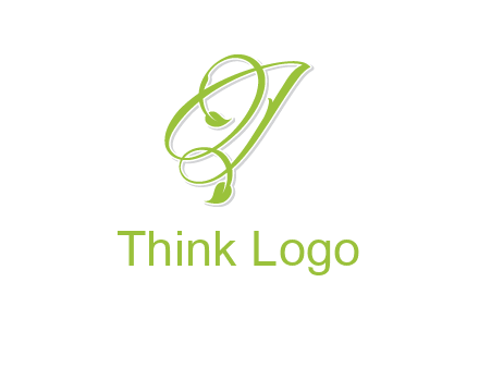 elegant letter OJ incorporated with leaf logo