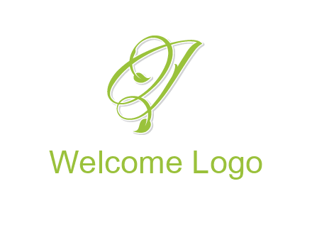 elegant letter OJ incorporated with leaf logo