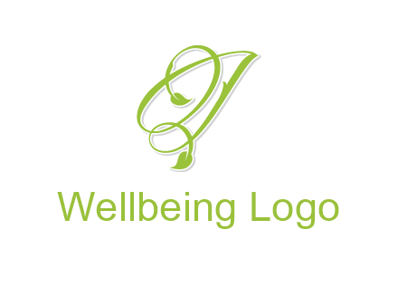elegant letter OJ incorporated with leaf logo