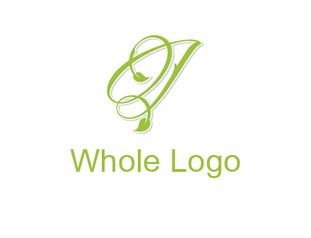 elegant letter OJ incorporated with leaf logo