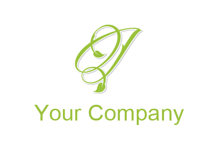 elegant letter OJ incorporated with leaf logo