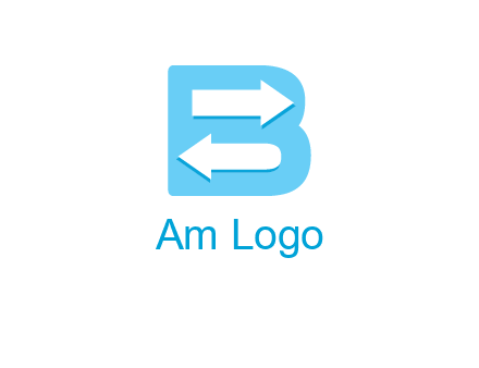 arrows inside letter B logo