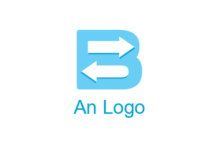 arrows inside letter B logo