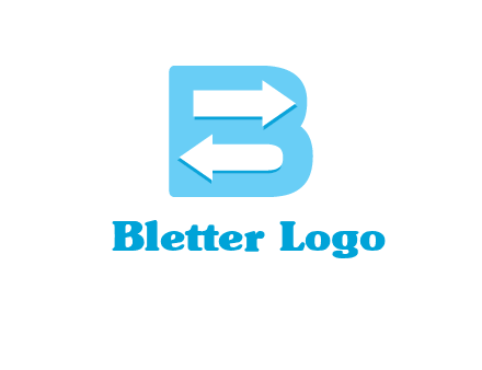 arrows inside letter B logo