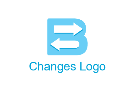 arrows inside letter B logo