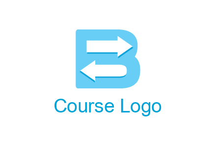 arrows inside letter B logo
