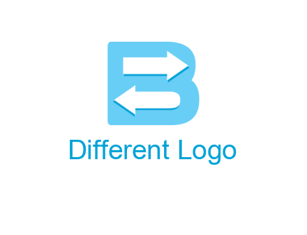 arrows inside letter B logo