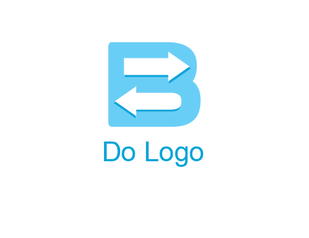 arrows inside letter B logo