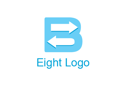 arrows inside letter B logo