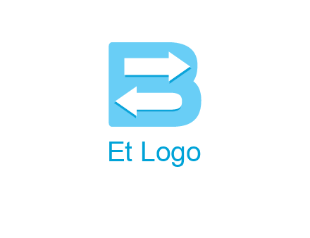 arrows inside letter B logo