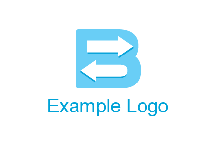 arrows inside letter B logo