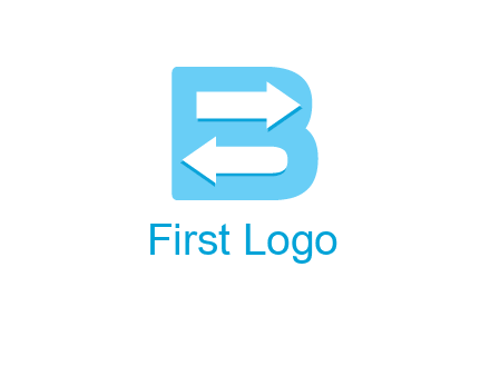 arrows inside letter B logo