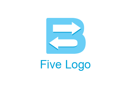 arrows inside letter B logo