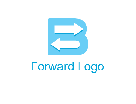 arrows inside letter B logo
