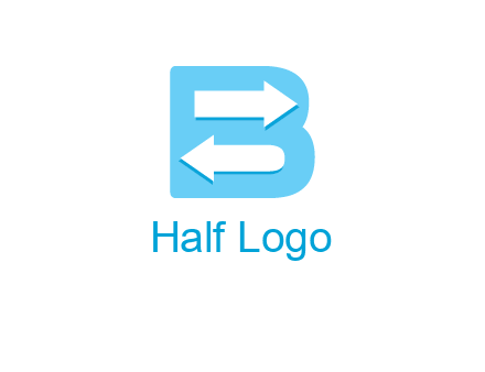 arrows inside letter B logo