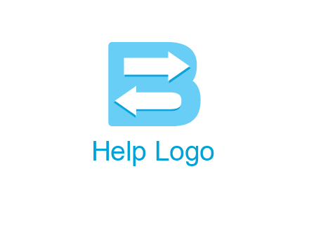 arrows inside letter B logo