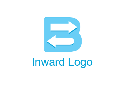 arrows inside letter B logo