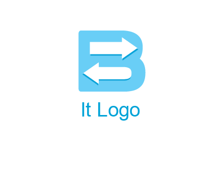 arrows inside letter B logo