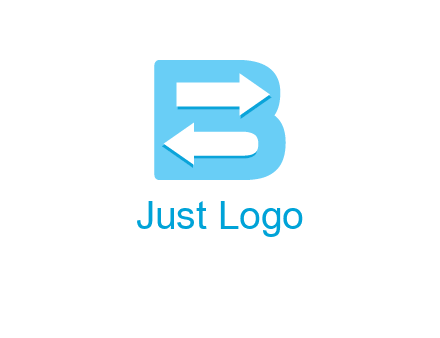 arrows inside letter B logo