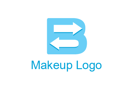 arrows inside letter B logo