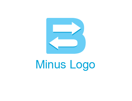 arrows inside letter B logo
