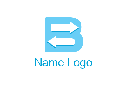 arrows inside letter B logo