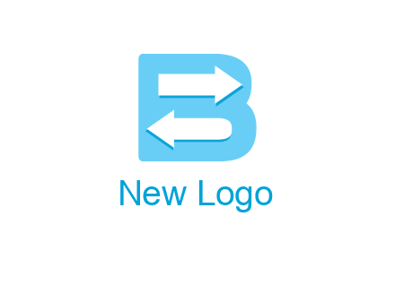 arrows inside letter B logo