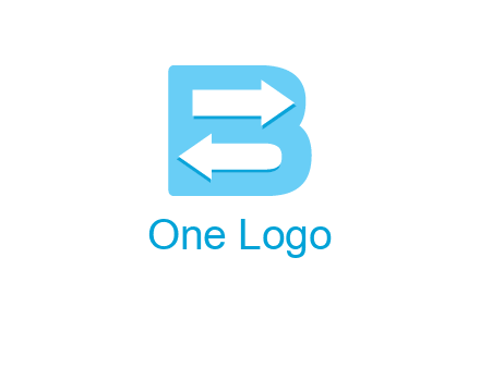 arrows inside letter B logo